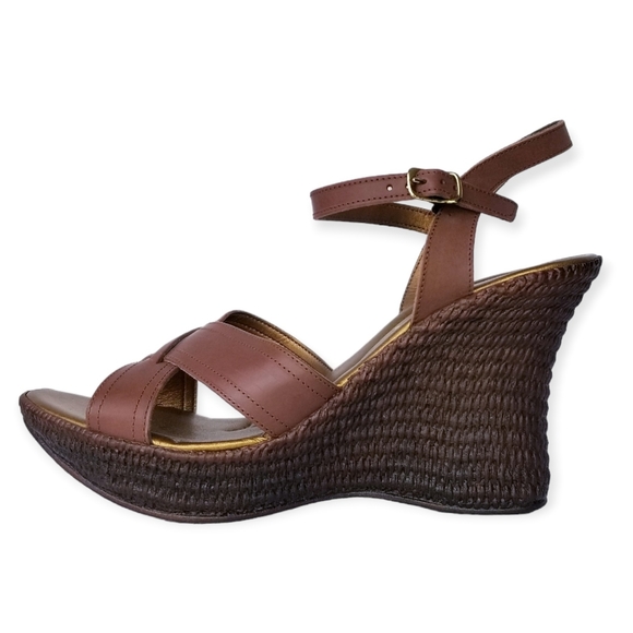 Le Matin Brown Genuine Leather Platform High Heel Sandals Woman's Size 10 - Picture 5 of 9